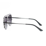 Ivy Luxe - Clear Black Tangle-Free Round Aviator Sunglasses - TopFoxx - Flyclothing LLC