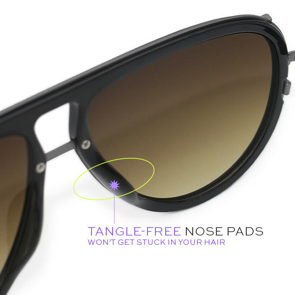 Ivy Luxe - Olive Tangle-Free Round Aviator Sunglasses - TopFoxx - Flyclothing LLC