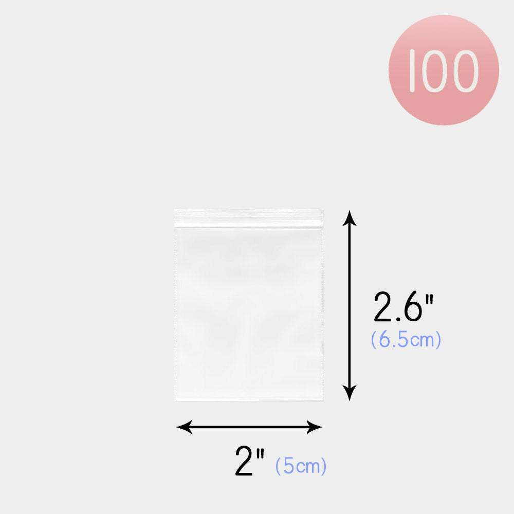 100 PCS - 2.6" X 2" Clear Plastic Jewelry Bags - Madeline Love - Flyclothing LLC