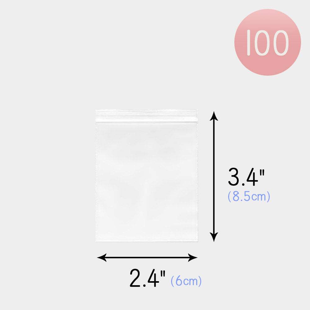 100 PCS - 3.4" X 2.4 Clear Plastic Jewelry Bags - Madeline Love - Flyclothing LLC