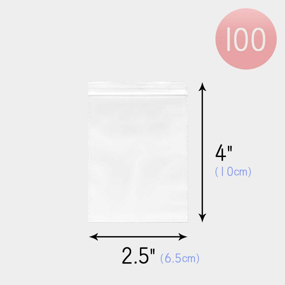 100 PCS - 4" X 2.5" Clear Plastic Jewelry Bags - Madeline Love - Flyclothing LLC