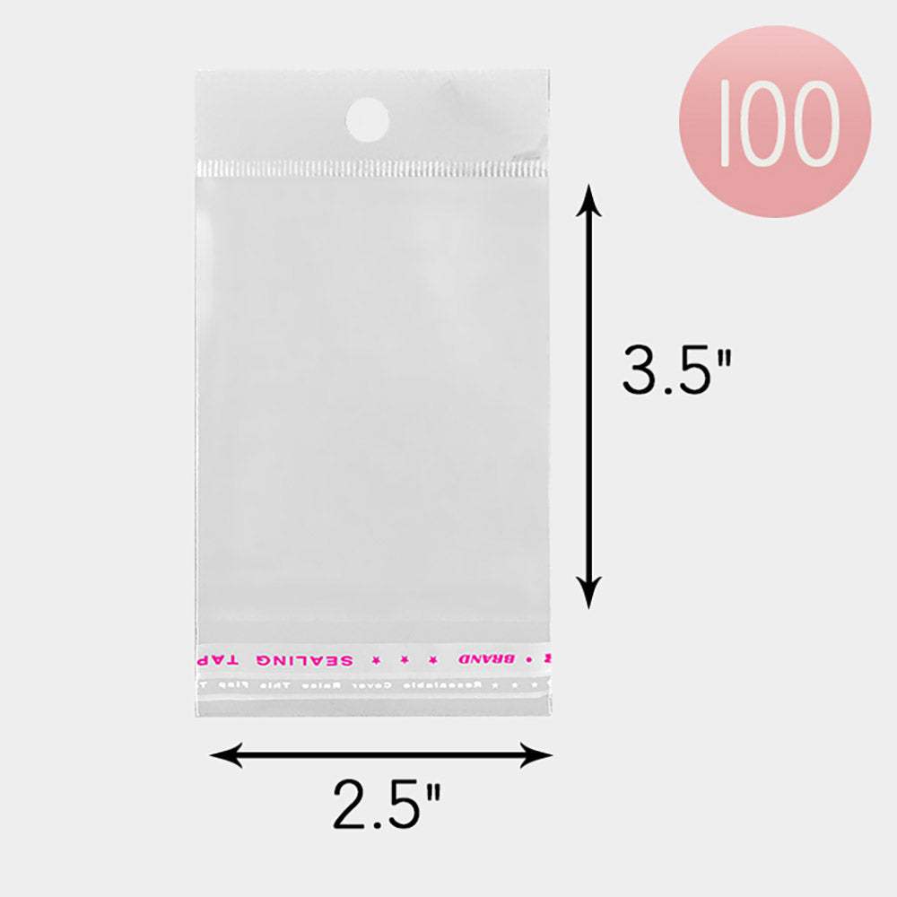 100PCS - 2.5" X 3.5" Clear plastic jewelry bags - Madeline Love - Flyclothing LLC