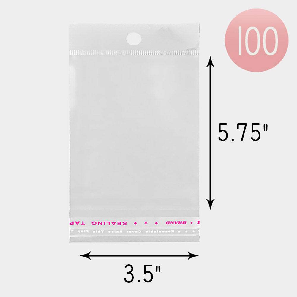 100PCS - 3.5" X 5.75" Clear Plastic Jewelry Bags - Madeline Love - Flyclothing LLC