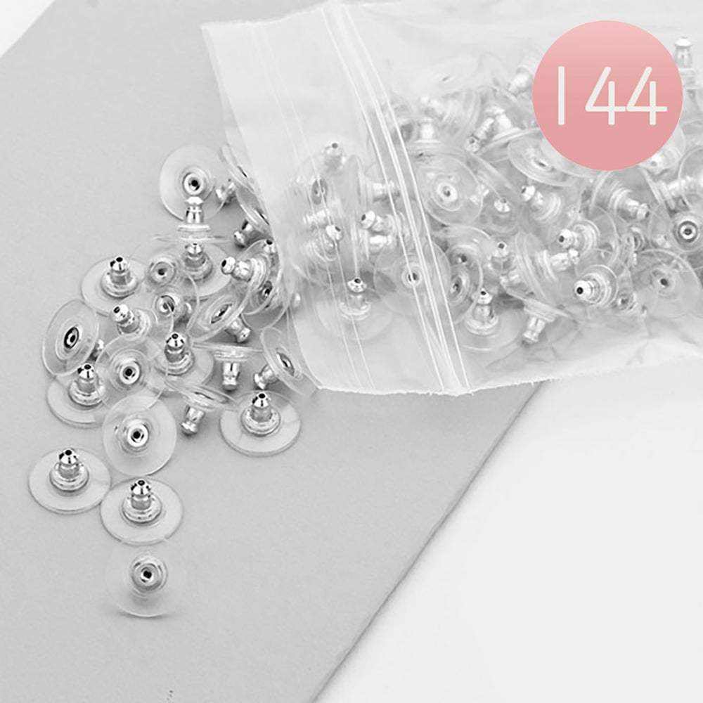 144PCS - Metal Disk Earrings Backs - Madeline Love - Flyclothing LLC