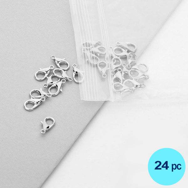 Silver Plated 12mm Lobster Claw Clasps - Madeline Love - Flyclothing LLC