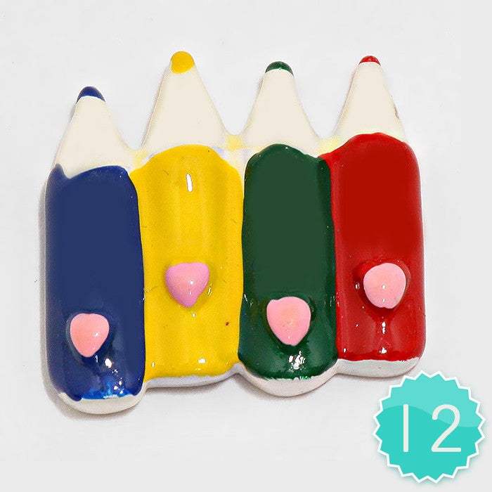 12 PCS - Pencils Resin Cabochons - Madeline Love - Flyclothing LLC