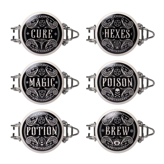 Alchemy Gothic Witch's Spice Rack Storage Jars