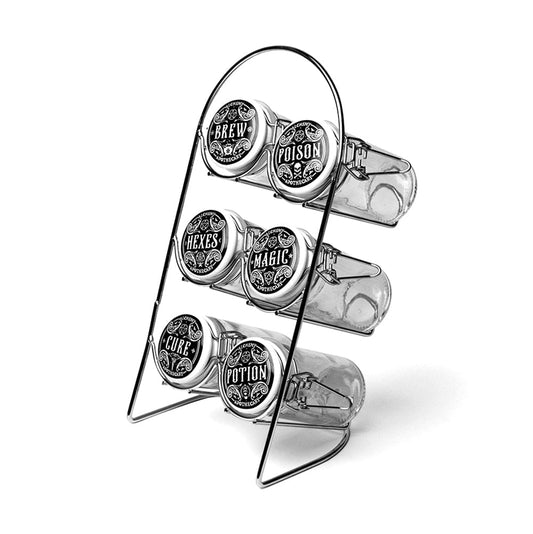 Alchemy Gothic Witch's Spice Rack Storage Jars