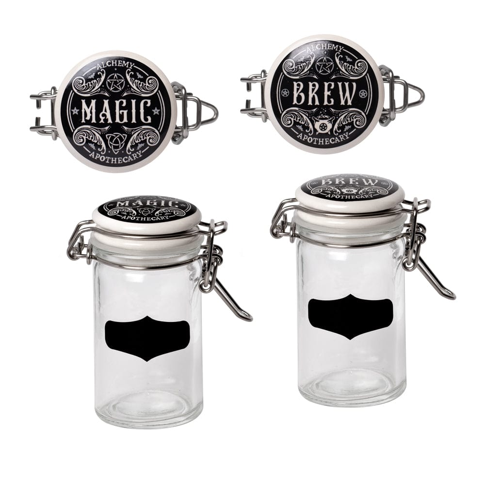 Alchemy Gothic Witch's Spice Rack Storage Jars