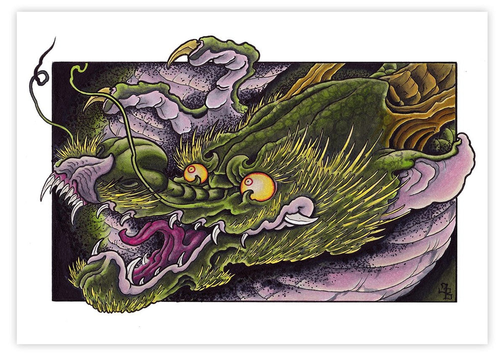 Black Market Art Company JB Dragon Print