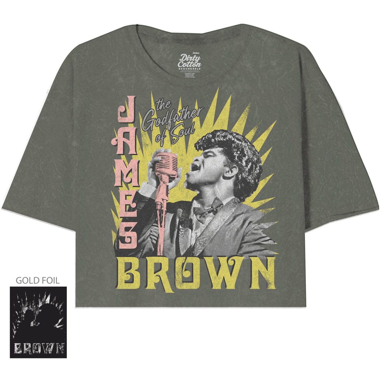 James Brown-On The Mic Oversized Crop Tee - James Brown