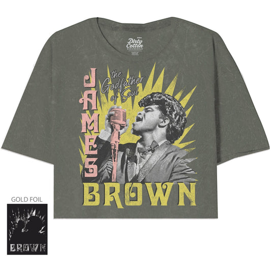 James Brown-On The Mic Oversized Crop Tee - James Brown