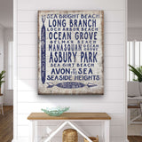 Vintage Jersey Shore Beach Sign | Asbury park, Sea Girt, Manasquan, Seaside Heights - Off The Square Designs - Flyclothing LLC