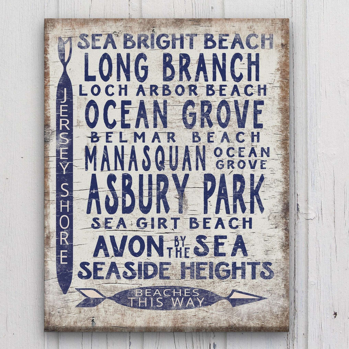 Vintage Jersey Shore Beach Sign | Asbury park, Sea Girt, Manasquan, Seaside Heights - Off The Square Designs - Flyclothing LLC