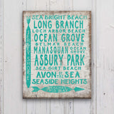 Vintage Jersey Shore Beach Sign | Asbury park, Sea Girt, Manasquan, Seaside Heights - Off The Square Designs - Flyclothing LLC