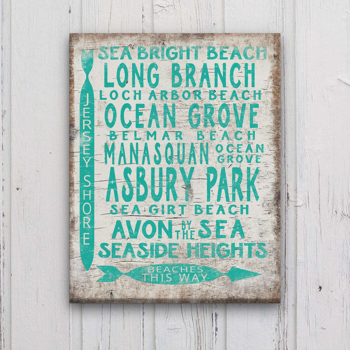 Vintage Jersey Shore Beach Sign | Asbury park, Sea Girt, Manasquan, Seaside Heights - Off The Square Designs - Flyclothing LLC