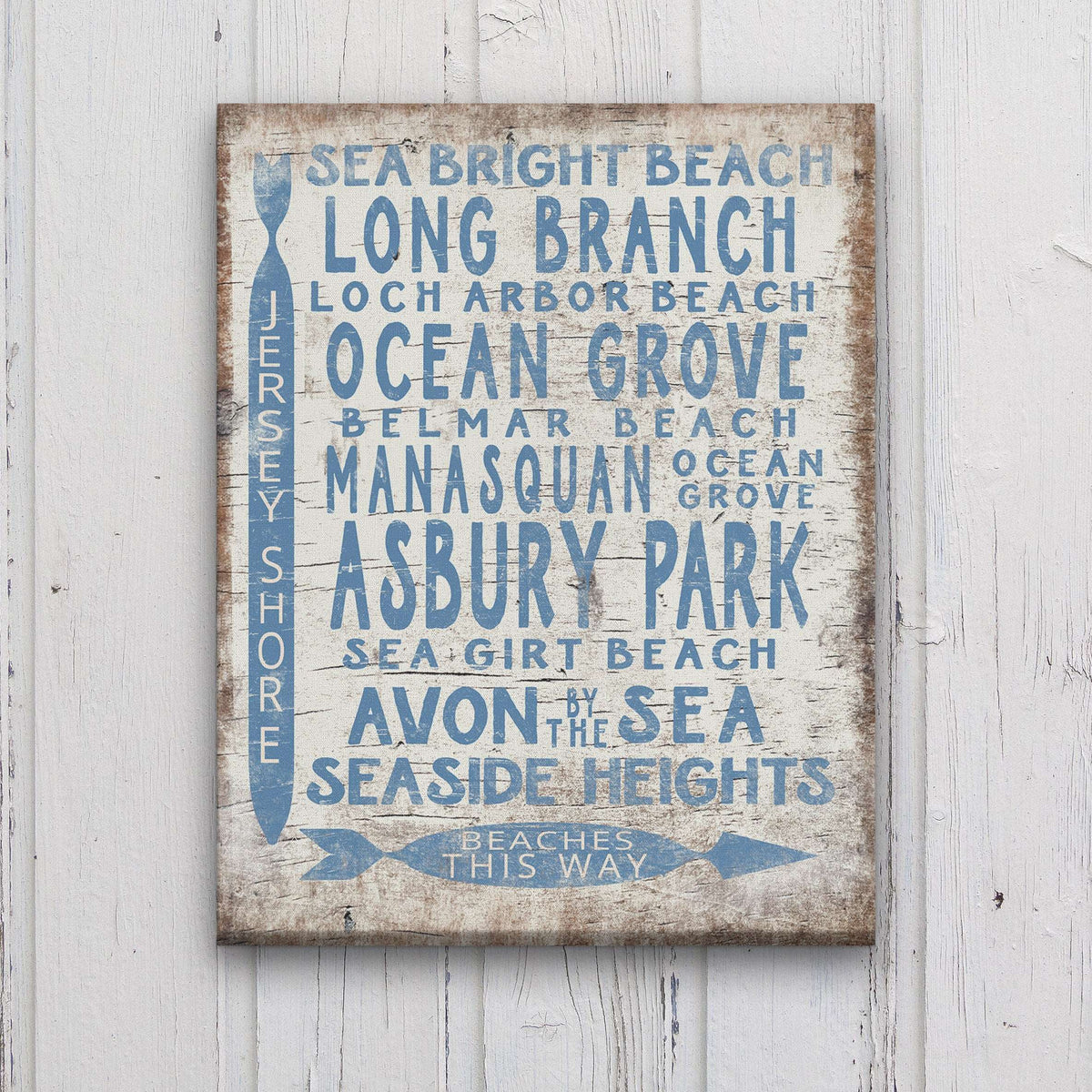 Vintage Jersey Shore Beach Sign | Asbury park, Sea Girt, Manasquan, Seaside Heights - Off The Square Designs - Flyclothing LLC