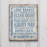 Vintage Jersey Shore Beach Sign | Asbury park, Sea Girt, Manasquan, Seaside Heights - Off The Square Designs - Flyclothing LLC