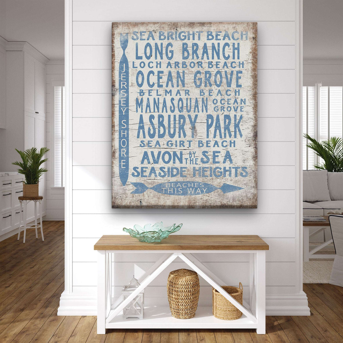Vintage Jersey Shore Beach Sign | Asbury park, Sea Girt, Manasquan, Seaside Heights - Off The Square Designs - Flyclothing LLC