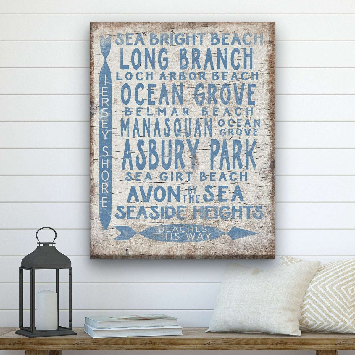 Vintage Jersey Shore Beach Sign | Asbury park, Sea Girt, Manasquan, Seaside Heights - Off The Square Designs - Flyclothing LLC