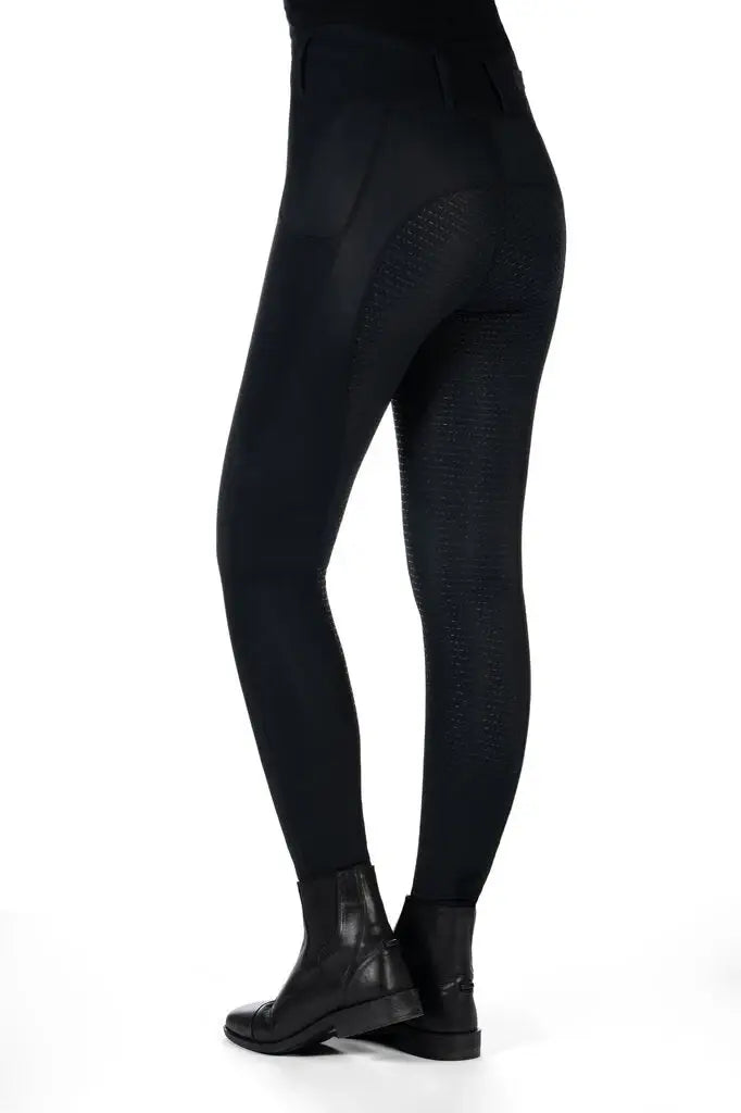 HKM Jil High Waist- Sil. Full Seat Ladies Riding Leggings - Breeches.com - Flyclothing LLC