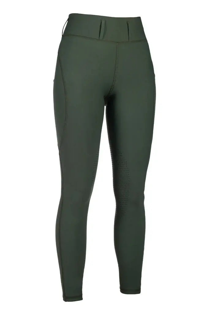 HKM Jil High Waist- Sil. Knee Patch Ladies Riding Leggings - Breeches.com - Flyclothing LLC