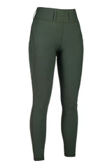 HKM Jil High Waist- Sil. Knee Patch Ladies Riding Leggings - Breeches.com - Flyclothing LLC