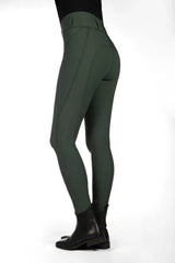 HKM Jil High Waist- Sil. Knee Patch Ladies Riding Leggings - Breeches.com - Flyclothing LLC