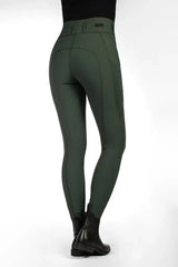 HKM Jil High Waist- Sil. Knee Patch Ladies Riding Leggings - Breeches.com - Flyclothing LLC