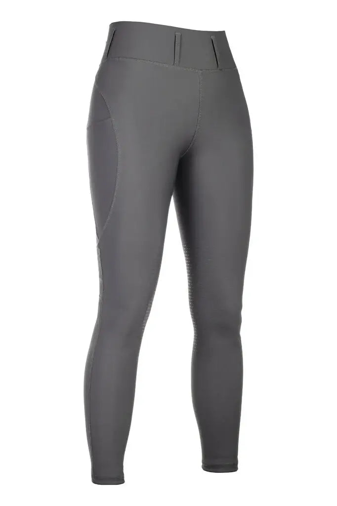 HKM Jil High Waist- Sil. Knee Patch Ladies Riding Leggings - Breeches.com - Flyclothing LLC