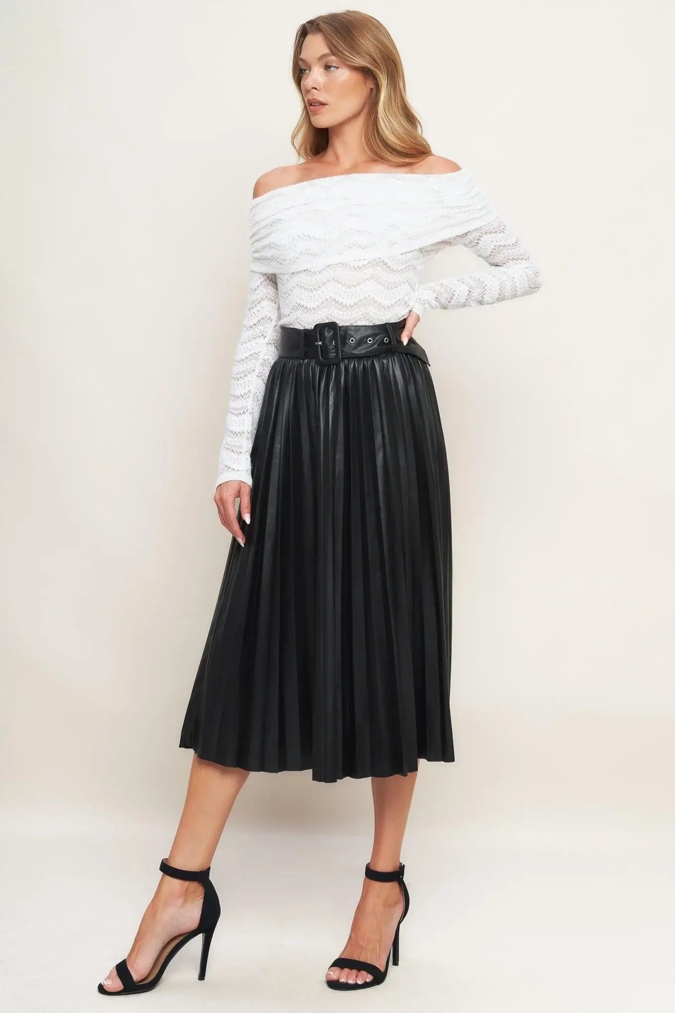 YOU FILL MY LIFE WITH LEATHER MIDI SKIRT - Flying Tomato - Flyclothing LLC
