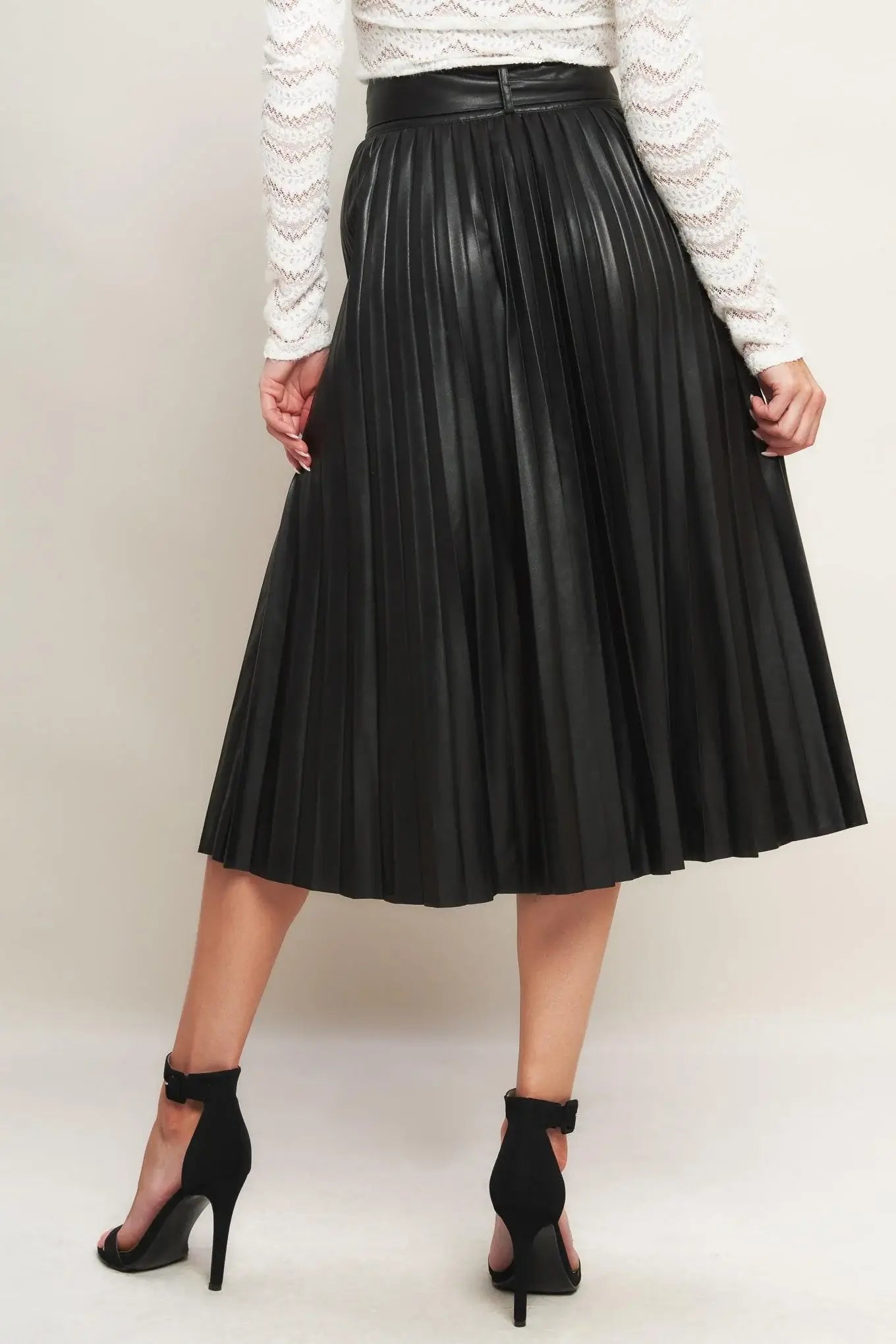 YOU FILL MY LIFE WITH LEATHER MIDI SKIRT - Flying Tomato - Flyclothing LLC