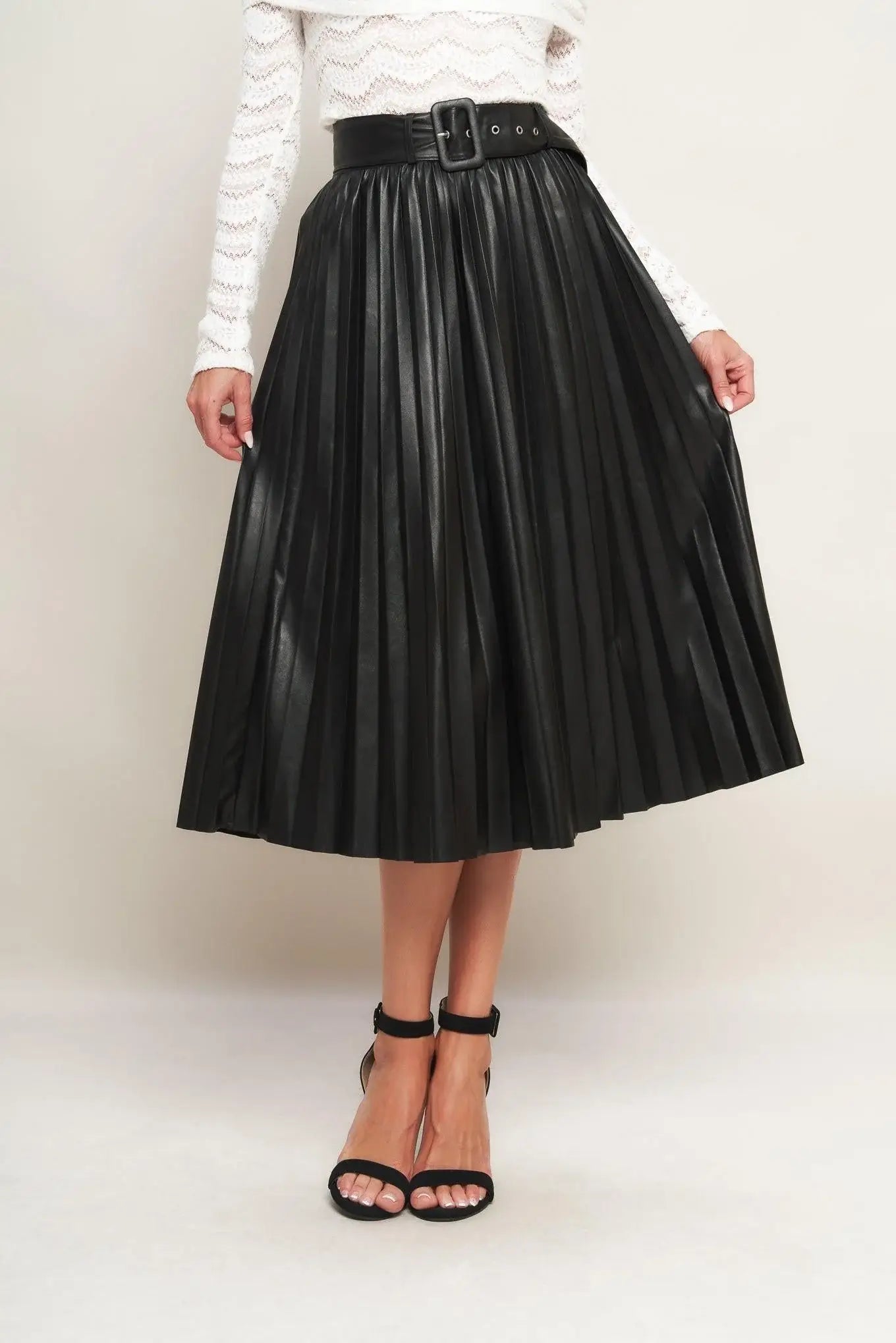 YOU FILL MY LIFE WITH LEATHER MIDI SKIRT - Flying Tomato - Flyclothing LLC