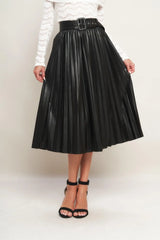 YOU FILL MY LIFE WITH LEATHER MIDI SKIRT - Flying Tomato - Flyclothing LLC