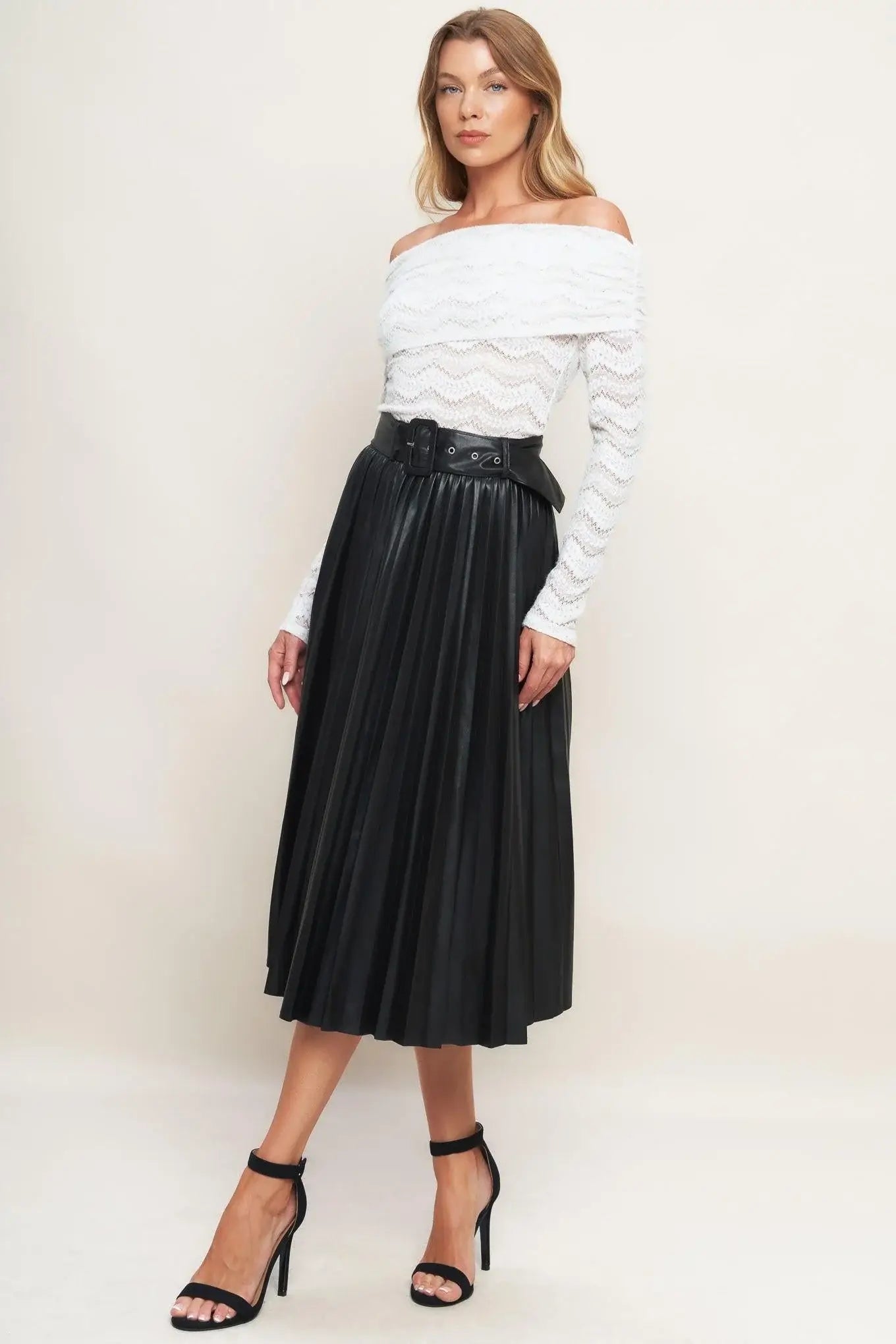 YOU FILL MY LIFE WITH LEATHER MIDI SKIRT - Flying Tomato - Flyclothing LLC