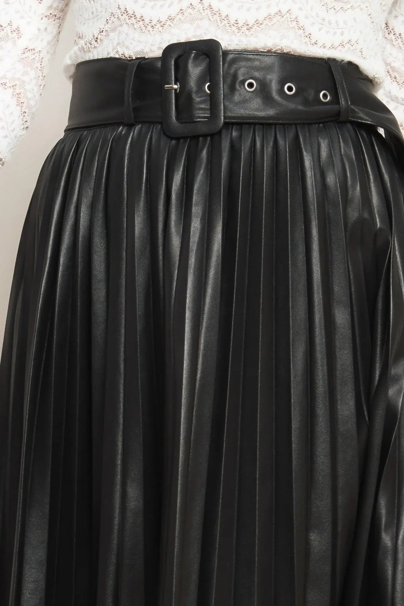 YOU FILL MY LIFE WITH LEATHER MIDI SKIRT - Flying Tomato - Flyclothing LLC