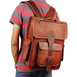 The Hughes Rustic Backpack - Classy Leather Bags - Flyclothing LLC