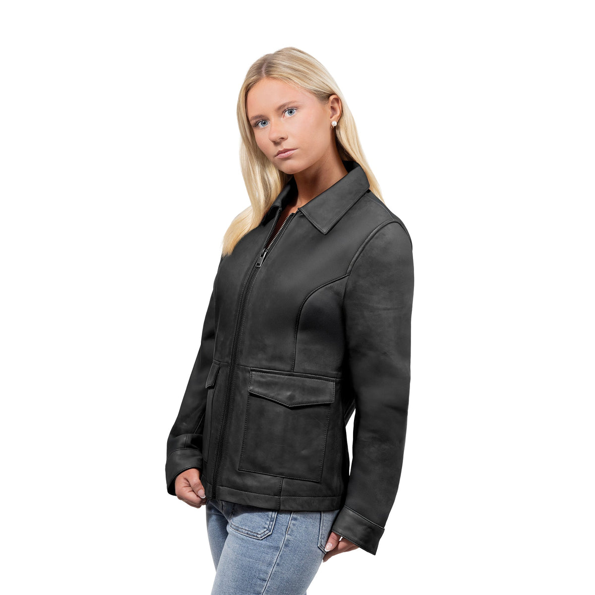 Yolanda Women's Center-Zip Leather Jacket - Whet Blu NYC - Flyclothing LLC