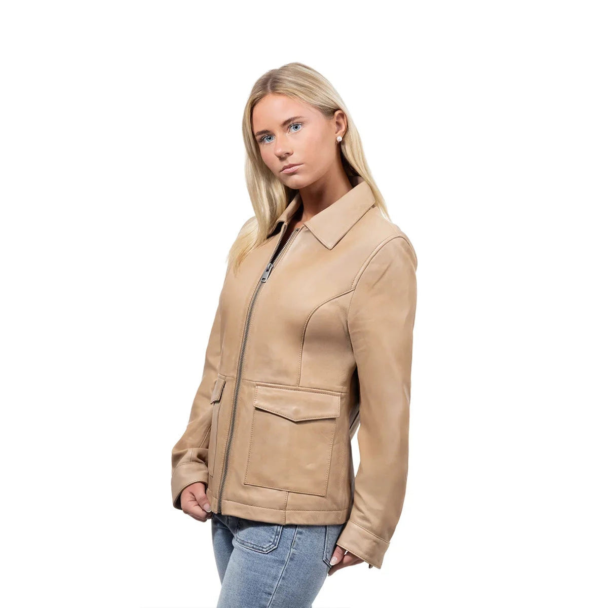 Yolanda Women's Center-Zip Leather Jacket - Whet Blu NYC - Flyclothing LLC