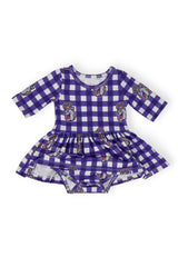 JMU Plaid Duke Dog 3/4 Sleeve Twirl Bodysuit - Mila & Rose ® - Flyclothing LLC