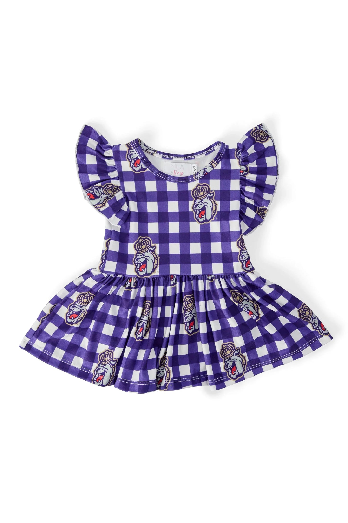 JMU Plaid Duke Dog Flutter Twirl Bodysuit - Mila & Rose ® - Flyclothing LLC