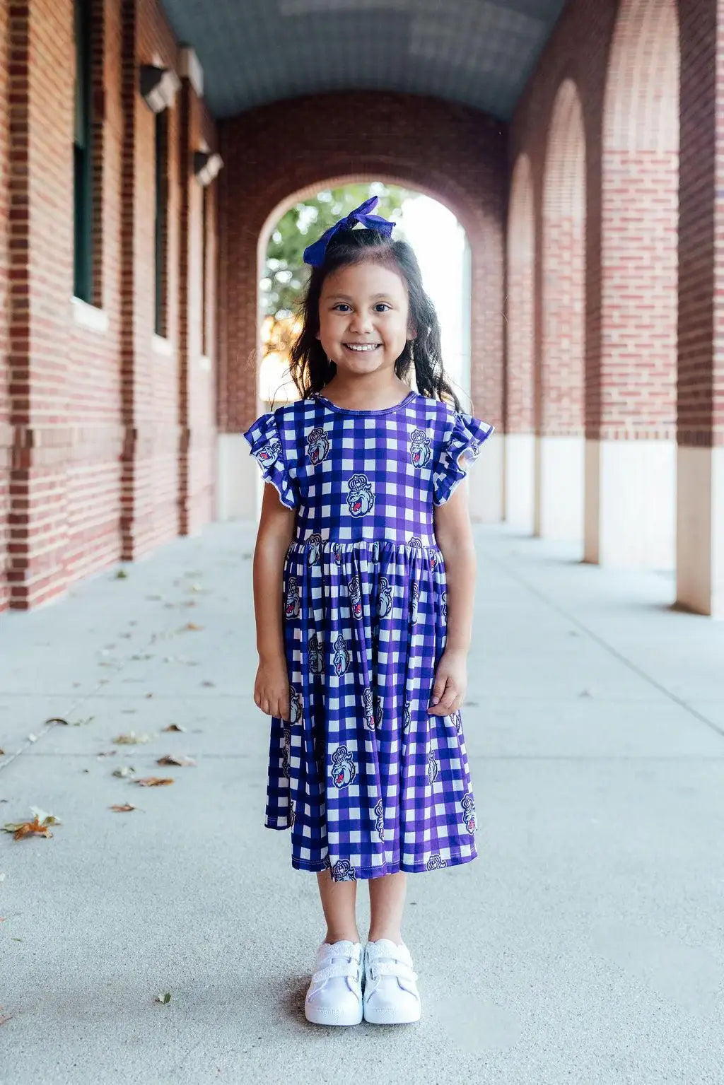 JMU Plaid Duke Dog Flutter Twirl Dress - Mila & Rose ® - Flyclothing LLC