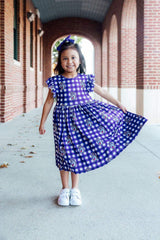 JMU Plaid Duke Dog Flutter Twirl Dress - Mila & Rose ® - Flyclothing LLC