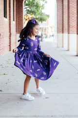 JMU Purple Duke Dog 3/4 Sleeve Pocket Twirl Dress - Mila & Rose ® - Flyclothing LLC