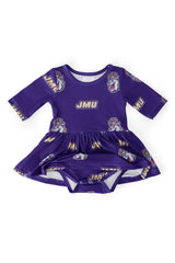 JMU Purple Duke Dog 3/4 Sleeve Twirl Bodysuit - Mila & Rose ® - Flyclothing LLC