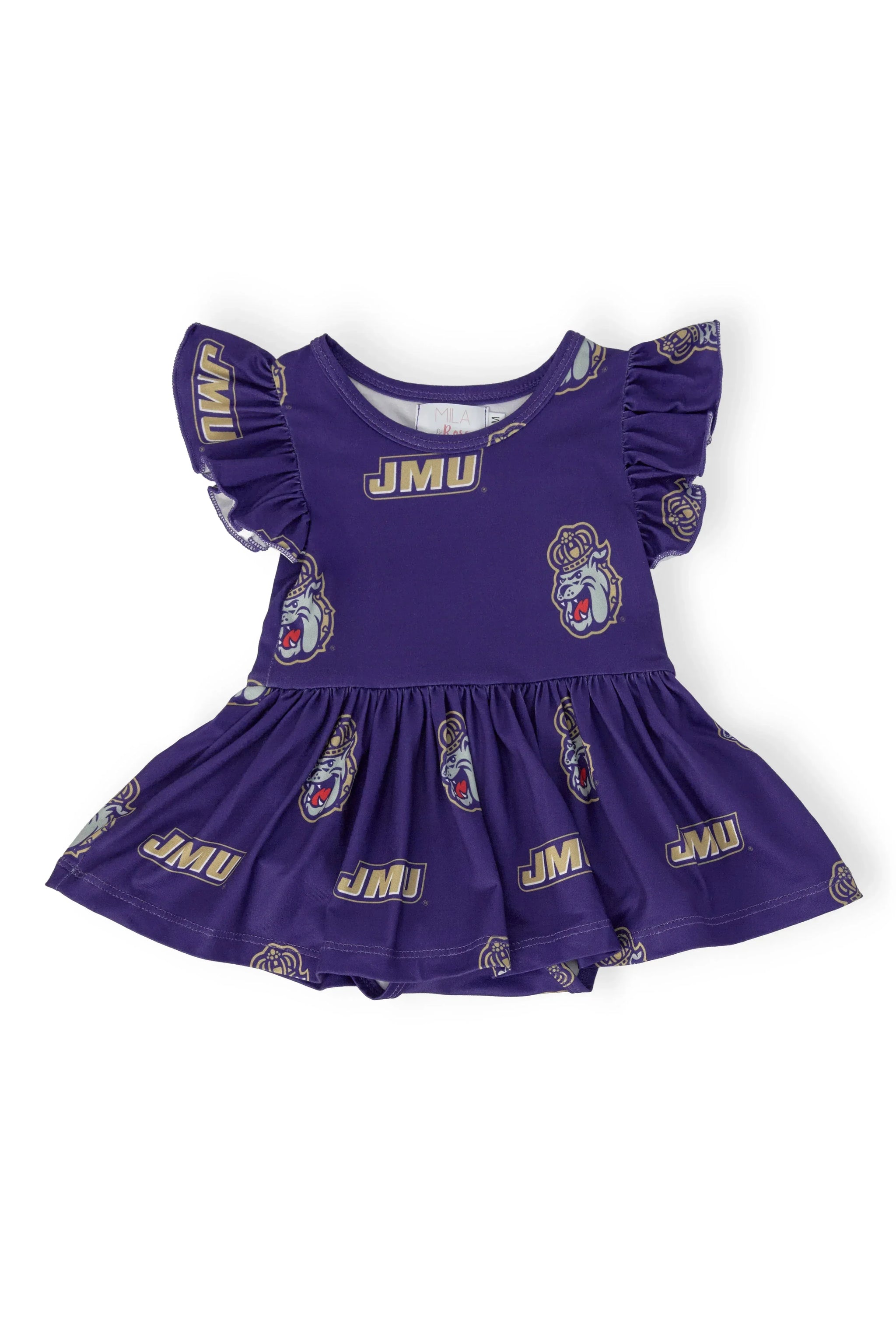 JMU Purple Duke Dog Flutter Twirl Bodysuit - Mila & Rose ® - Flyclothing LLC