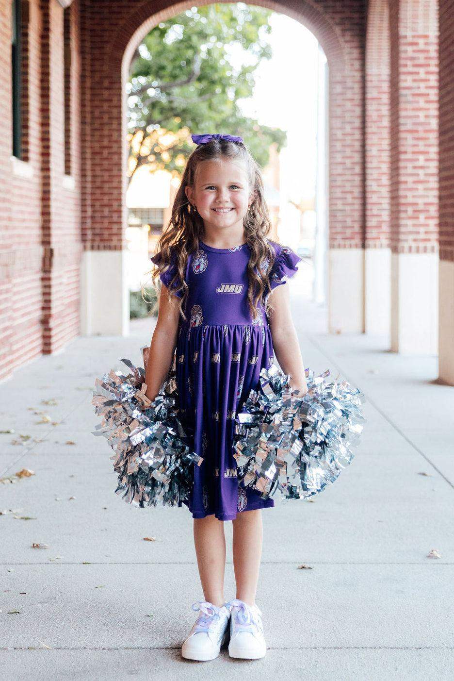 JMU Purple Duke Dog Flutter Twirl Dress - Mila & Rose ® - Flyclothing LLC