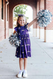 JMU Purple Duke Dog Flutter Twirl  Dress