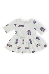 JMU White Duke Dog 3/4 Sleeve Twirl Bodysuit - Mila & Rose ® - Flyclothing LLC