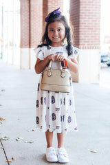 JMU White Duke Dog Flutter Twirl Dress - Mila & Rose ® - Flyclothing LLC